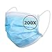 TBOC Masque Hygiénique Jetable - [Pack 200 Unités] Masque [Bleu] en Polypropylène à 3 Couches Léger Souple et Respirant avec Pince à Nez Protection Faciale Haute Filtration Non Réutilisable Résistant