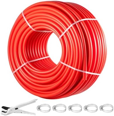 VEVOR PEX Pipe, 1 Inch x 500 FT Tubing, Non Oxygen Barrier Red B Pipe, Flexible Water Line for RV Sewer Hose, Plumbing, Radiant Heating