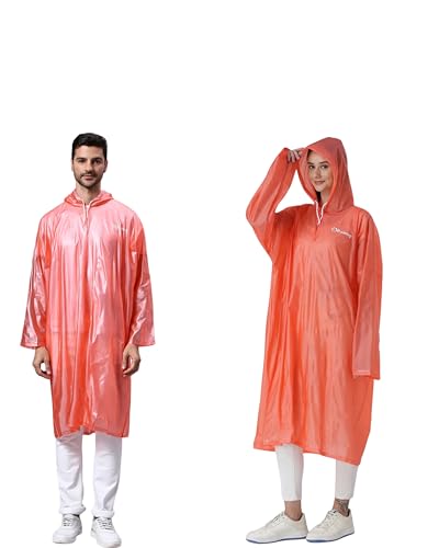 Image of ZEEL Unisex Outdoor Rain Poncho for Adult, Waterproof, Lightweight & Packable, Polyester Pullover Full Sleeves Hooded Rainwear, Poncho for Camping, Hiking, Travelling (EQRT101 AZ30, Free Size)