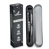 WOLFEssentials - PRO Pen Light with Pupil Gauge, Aluminum Pen Lights for Nurses, Doctors, Paramedics & More, Medical/Nurse Essentials with 2 AAA Batteries Included, 2.89 oz, Black