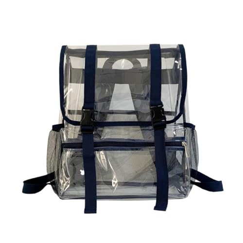 HONKERW mochilas Mochila transparente resistente de PVC de gran capacidad for niños y niñas, ideal for deportes, trabajo, estadios, seguridad, viajes y universidad. viaje(Blu)