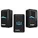 GazingSure Campanello senza fili, kit campanello per porta cordless plug-in 457m, un trasmettitore due ricevitori (Nero)
