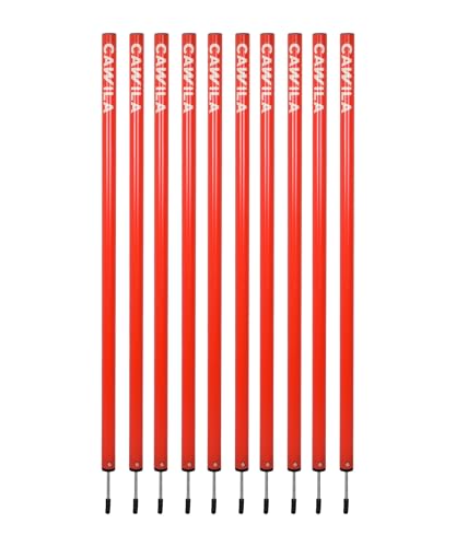 Cawila Academy Lot de 10 perches de slalom, longueur 100 cm, rouge