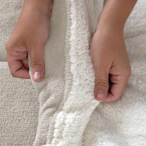 Coberdrom Soft Dupla Face com Sherpa e Manta Plush (KING SIZE, AVELÃ)