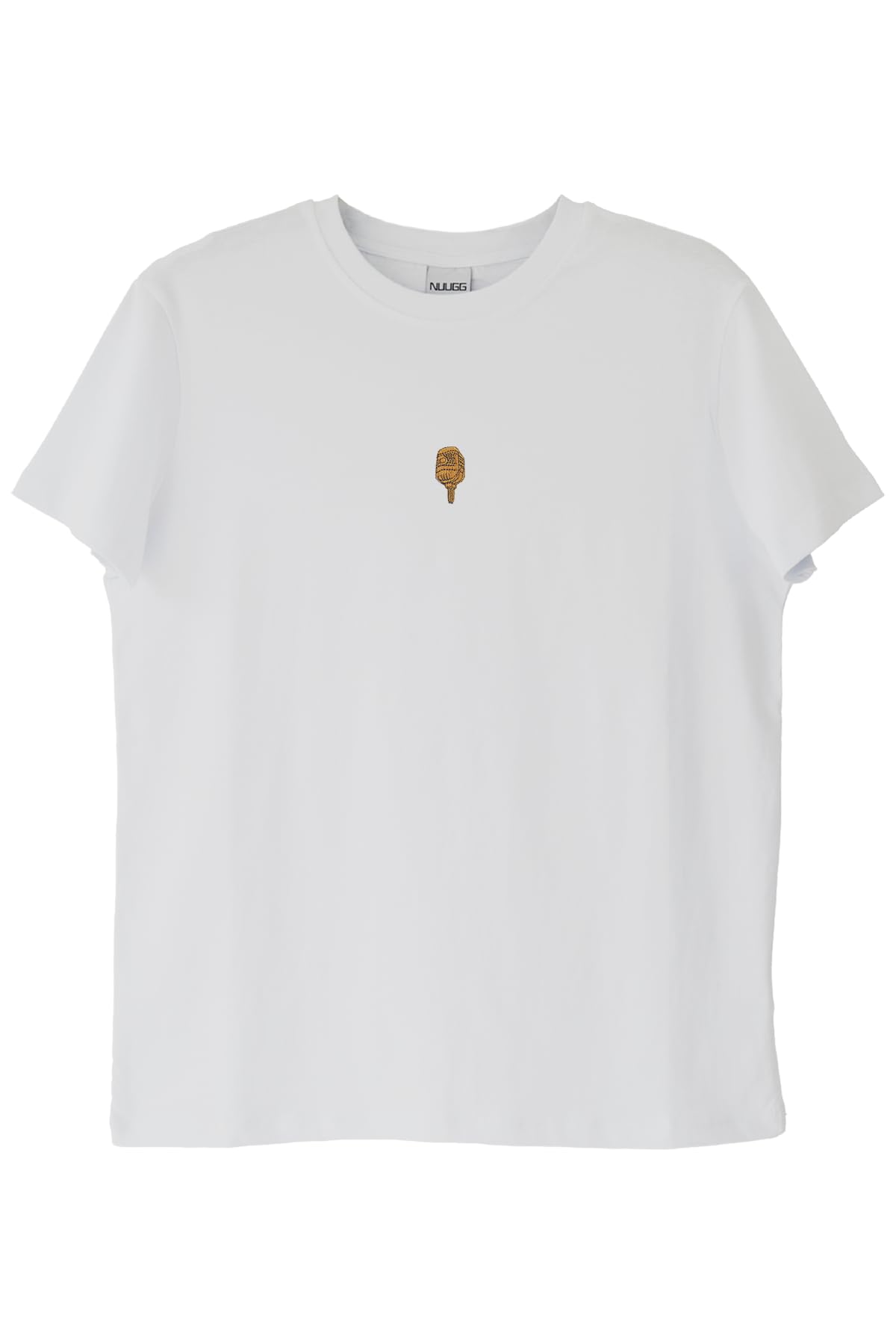 Altın Mikrofon İşlemeli Müzik T-Shirt