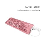EIOKIT-Silicone-Heat-Resistant-Travel-Mat-Pouch-for-Hair-StraightenerCrimping-IronHair-Curling-IronHair-Curling-WandFlat-IronHair-Waving-Iron-and-Hot-Hair-Styling-Tools-Light-Pink