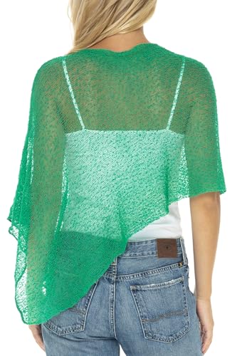 Image of SHU-SHI Womens Sheer Knit Poncho Shrug Lightweight Cover Up One Size Fits Most