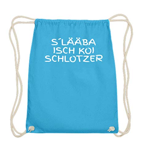 Sac de gym en coton bleu ciel 37x46cm pochon cordon ajustable original