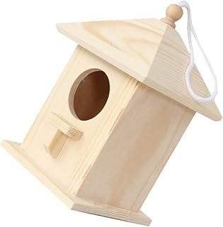 GANAZONO Outdoor Decor Wooden Bird House Outdoor Hanging Birdhouse Sparrow Breeding Box Roof Small Bird Wild Birds Shelter Garden Decor for Woodpeckers Bluebirds Cardinals Starlings Hummingbird House
