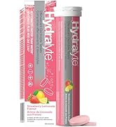 HydraLyte Effervescent Electrolyte Tablets - Strawberry Lemonade, Low Sugar Electrolytes Formulat...