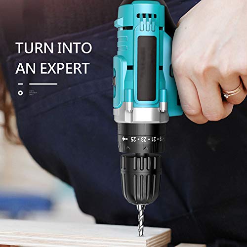 QHYXT Akku-Bohrmaschinen, 25-V-Akku-Schlagbohrer-Set, 32 Nm maximales Drehmoment, ± 160 Min. im Leerlauf, Silikon… – Bild 6