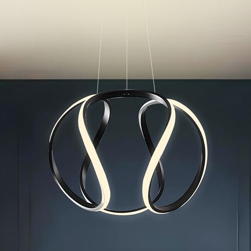Image of Smartway Theol 66W LED Hanging Pendant Light | 3 Color Modes (Warm, Natural & Cool White) | Modern Decorative Ceiling Lamp for Bedroom, Living Room, Dining, Cafe & Office