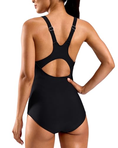 Image of G Gradual Women's Athletic One Piece Swimsuit with Adjustable Straps Competitive Racerback Modest Bathing Suit for Women