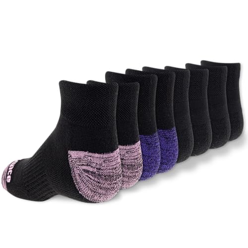 New Balance Girls' Performance Cushioned Low Cut Socks-8 Pairs-Breathable Mesh Arch Support2