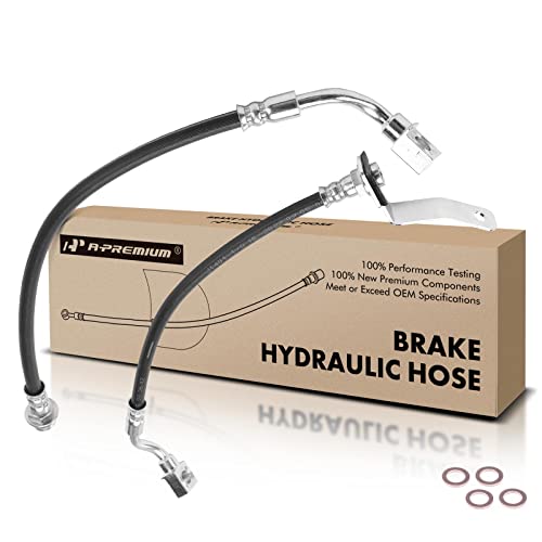 A-Premium Rear Driver and Passenger Brake Hydraulic Hose Compatible with Select Chevy and GMC Models - Silverado 1500 1999-2001/2004, Sierra 1500 1999-2001/2004 - Replace# 15884694(Pack of 2)