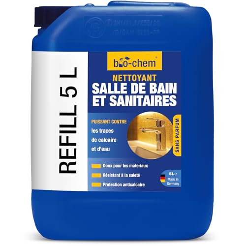 Bio-Chem - Nettoyant salle de bain et toilettes bison 5L - Produit menager entretien douche, évier, wc - Nettoyant anti calcaire anti moisissure salle de bain
