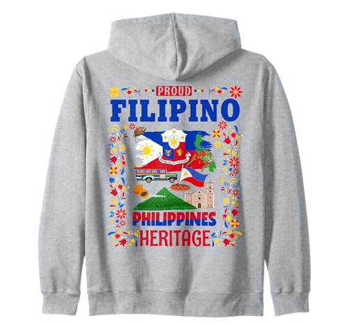 Drapeau du patrimoine philippin - Idée de tenue pour enfants - Drapeau des Philippines Sweat à Capuche