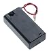 Saim Wire Leads ON/Off Switch 1.5V AA Battery Holder Case w Cover Black