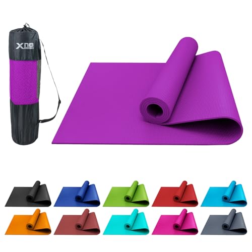 Xn8 Sports Yoga Mat, Non Slip Exercise mat, 6mm Thick Workout Mat, Best for Pilates Gymnastics Gym Meditation & Stretching, Lightweight with Carry Strap for Travel & Outdoor Men & Women