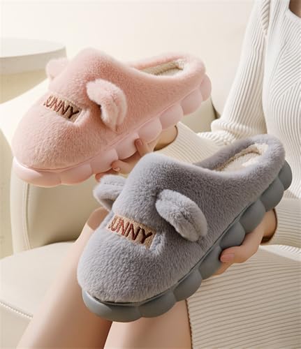 Winter Warm Home Slippers for Women Men Plush Cute Cartoon Indoor Slipper Non-Slip Fun House Slide Shoes3