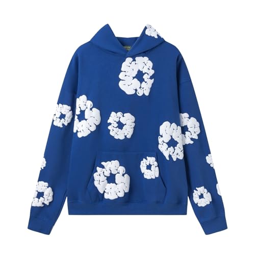 ZEZEZ Conjunto de chándal para hombre y mujer con estampado de espuma Denim Tears de marca de moda, chaqueta con capucha y pantalones, sudadera con capucha, juego de sudadera de forro polar con