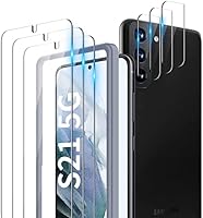 TOCOL [6 Pack Compatible with Samsung Galaxy S21 5G 6.2 inch - 3 Pack Tempered Glass Screen Protector and 3 Pack Camera...