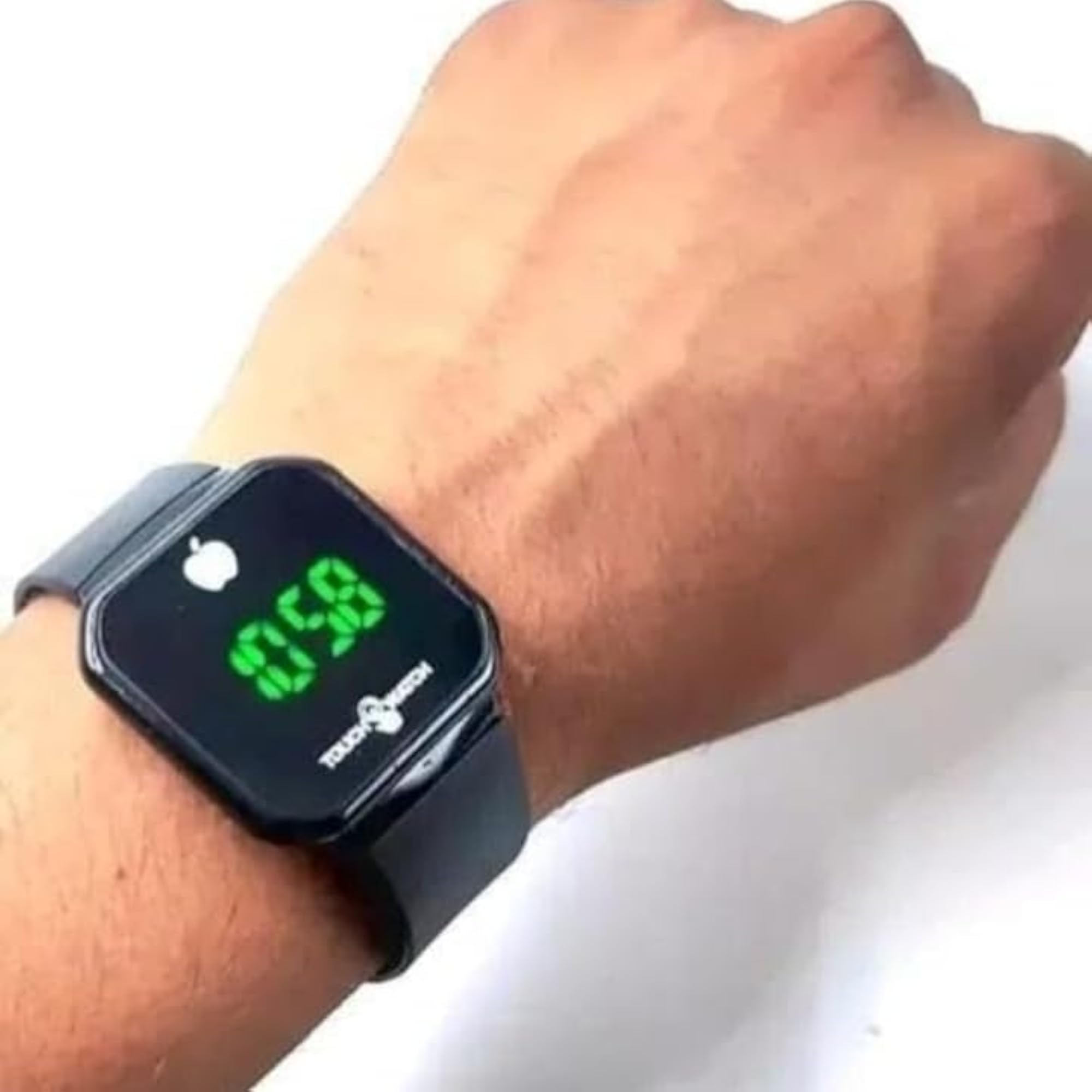 Kids Touch LED Digital Wristwatch, Black with Green Display