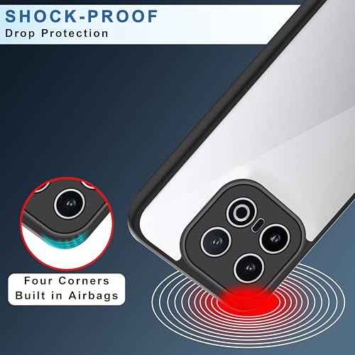 Image of CEDO Backcover for iQOO 13 (5G) | Camera Protection Bump Shockproof Edge | Ultra Hybrid Transparent Acrylic Clear TPU+PC Hard Backcase Cover (Black)