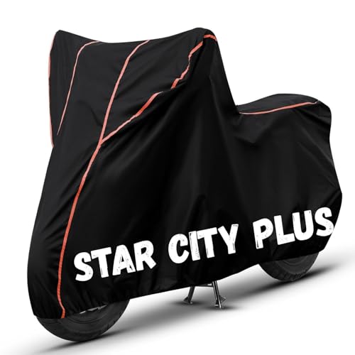 Image of Bike Cover for Star City Plus 100% Waterproof, Dustproof & Scratch Resistant| Fully Bottom Elastic UV Resistant Heavy Duty Body Cover | All Weather Outdoor Use