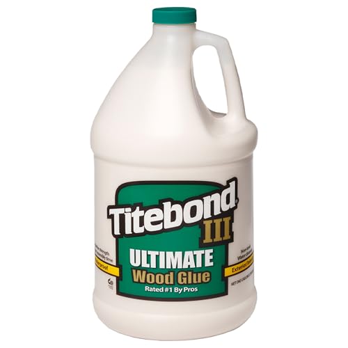 Image of Titebond III Ultimate Wood Glue 1 Gal. (2 Pack) - Premium Professional Woodworking Adhesive, Waterproof, Strong Initial Tack, Interior /Exterior Use, Easy Water Cleanup - 1416
