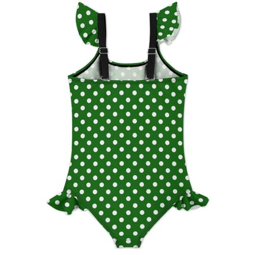 Image of Girls One Piece Swimsuit Polka Dots Ruffles Swimwear Bathing Suits 3-12 Years