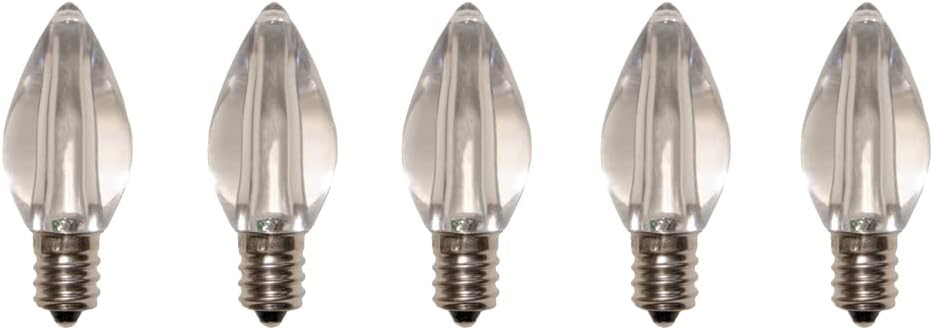C7 Warm White Transparent SMD LED Bulbs - Box of 25 Smooth Warm White C7 Replacement Bulbs