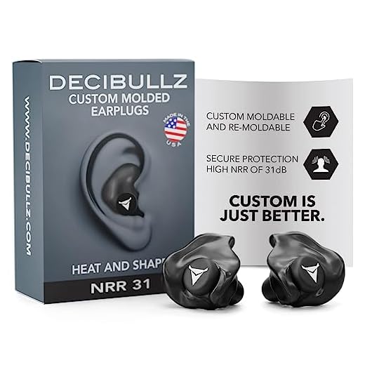Decibullz - Custom Molded Earplugs, 31dB Highest NRR, Comfortable Hearing Protection for Shooting, Travel, Swimming, Work and Concerts (Black)