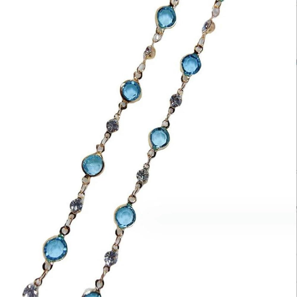 Catene a Maglie in Cristallo placcate in Oro da 10 m per Accessori Fai da Te per la creazione di Gioielli, Materiale della Catena della Nappa della Collana della Coda estesa