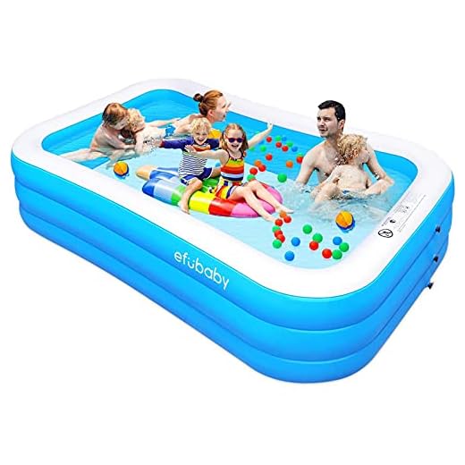 efubaby Inflatable Pool, 120" X 72" X 22" Full-Sized Swimming Pools Inflatable Kid Pools Blow up Pool Toddler Pool Family Pool for Baby, Kiddie, Adult Ages 3+ Outdoor Garden Backyard Ground Party