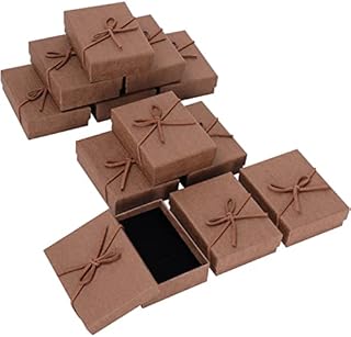 Kurtzy Paper Jewellery Display Gift Boxes with Bows (12 Pack) - 7 x 9 x 2.8cm/2.76 x 3.54 x 1.1 Inches - Cardboard Packaging Box Set with Foam Insert for Earrings, Necklaces, Bracelets & Rings