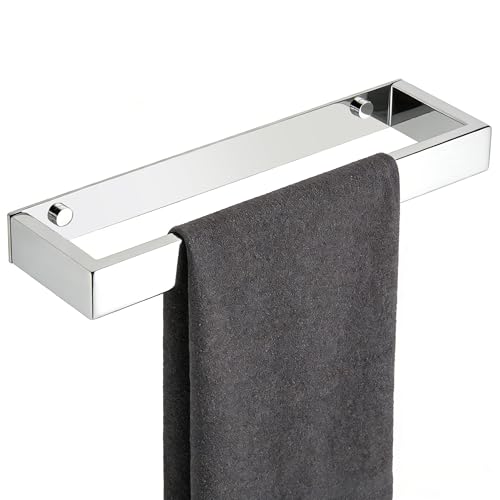SAYAYO Toallero Pulido Toalleros de Baño Sin Taladro Colgador Toalla Baño Adhesivo SUS304 Acero Inoxidable Toallero Baño Adhesivo para Baño y Cocina 30cm, Instalaciones Perforadas y Autoadhesivas