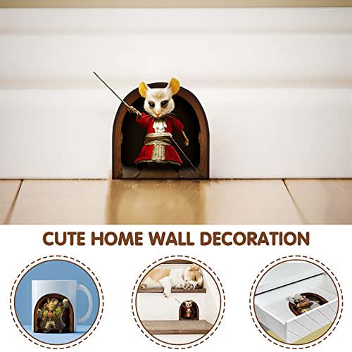 3D Mouse Hole Wall Decals Peel And Stick, Realistic Vinyl Mouse Hole Wall Stickers Removable, Cute Mice Wall Decals Sticker Decor For Kids Room Bedroom House Nursery Classroom Office Kitchen Door #TOP5