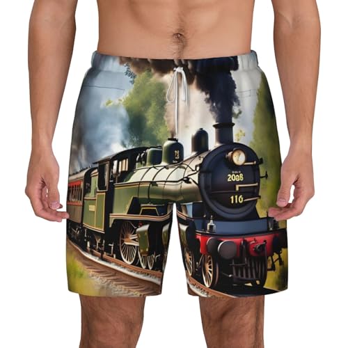 Short de bain homme séchage rapide avec doublure compression Steam Little Train