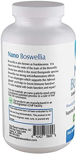 Miniatura 2 de One Planet Nutrition Nano Boswellia - Cápsulas vegetales de 250 mg (120 porciones), resina Boswellia serrata, apoya la función cognitiva para la