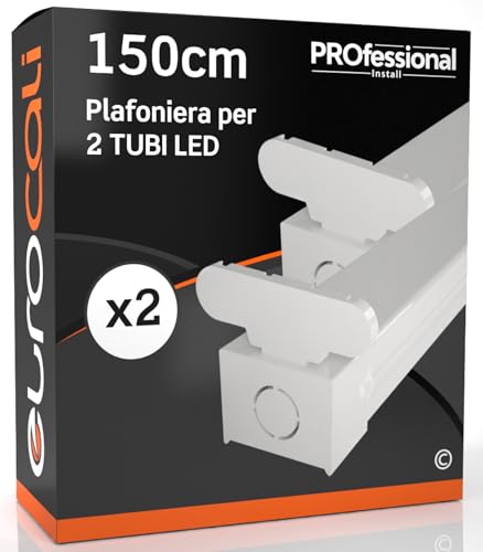Eurocali 2 Plafoniere 150 cm per 2 Tubi LED T8