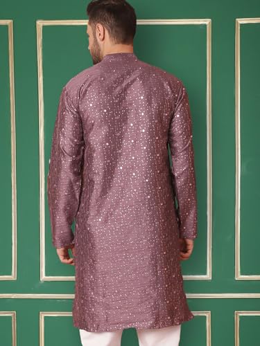 Image of Jompers Silk Men's Embroidered Mirror Work Kurta Only