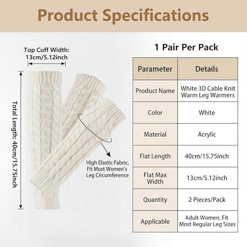 Image of erioctry 1Pair Women Knit Winter Thermal Warm Leg Warmers Crochet Knitted Long Socks Boot Cuffs Topper Knee Brace Pads Knee Warmers Clothing Accessories for Women Lady Girls Best Xmas Gift