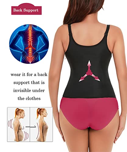 Gainkee Clip And Zip Waist Trainer Corset Women Neoprene Workout Sweat Vest Body Shaper (X-Small, Vest) Black #TOP2