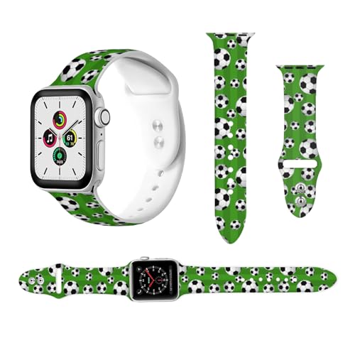 Soccer Ball Silicone Watch Band for Apple Watch 38-49mm