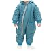 Gaorui Baby warm jumpsuit infant winter kids coat Siamese newborn romper climbing suit_Blue Green-80