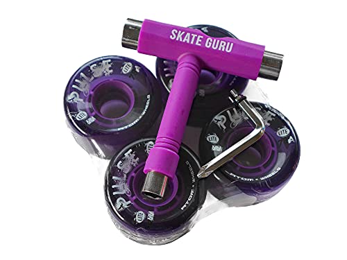 Atom Skates Quad Roller Wheels/Outdoor/Hardness 78A / 62x33 Purple Pulse Lite / 4 Wheels + Tool