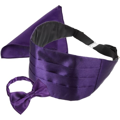 Set de Corbata de Moño y Fajín para Hombre Morado