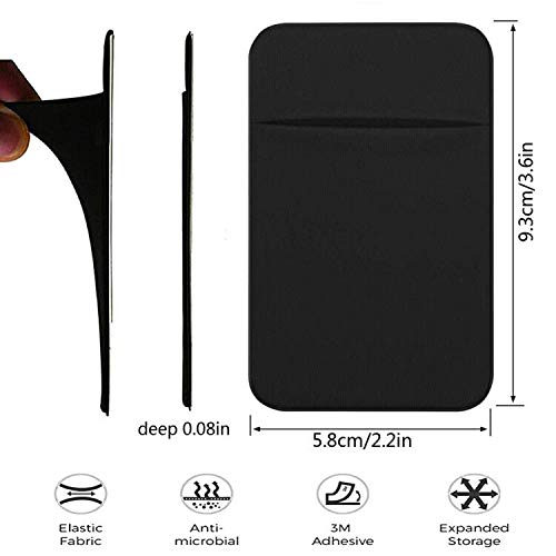 Ackllr 3 Pack Cell Phone Card Holder With Adhesive Sticker For Back Of Phone, Stretchy Fabric Card Sleeves Id Credit Card Pocket Stick On Wallet For Android Smartphones #TOP1