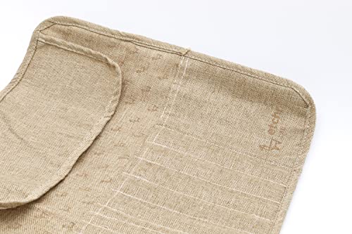 Image of ETCHR Canvas Roll Up Brush Pouch - Brown Paint Brush Holder with Canvas Ties